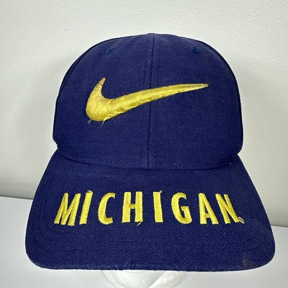 Nike Other - Vintage Nike Team Sports Michigan Wolverines SnapBack Big Swoosh Hat Cap Blue